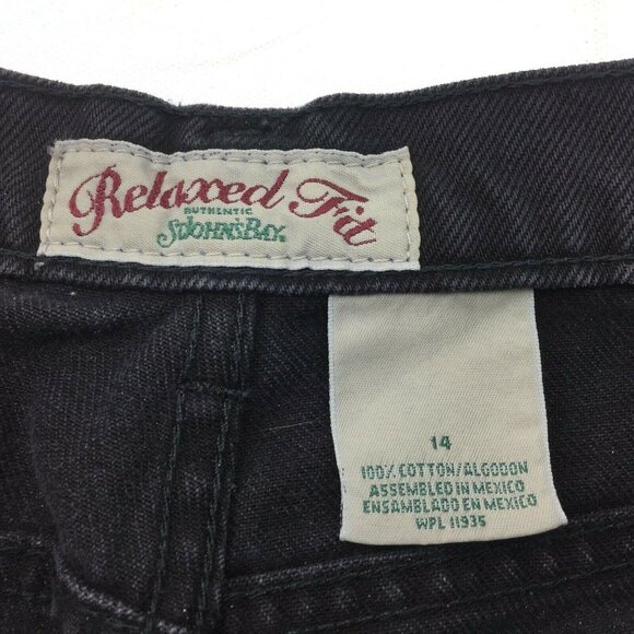 St. Johns Bay Womens Relaxed Fit Straight Leg Black Jeans Pants Cotton Size 14 - Picture 7 of 7